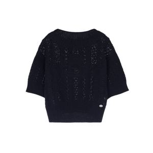 [엘러브] 새상품 샤넬 24M 코코비치 보트넥 크로쉐 풀오버 36 블랙 5ET1129