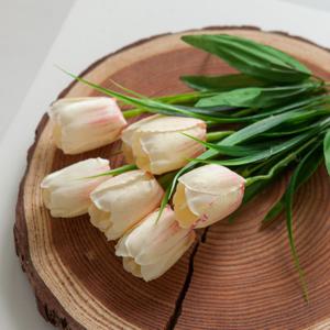 튤립 조화 클래식 부쉬 38cm 4컬러 인테리어 꽃 장식 웨딩 촬영 소품 부케 실크플라워