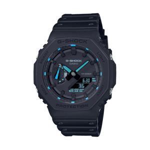 지샥 GA-2100-1A2 네온 악센트 블루 남성 우레탄 아날로그 전자