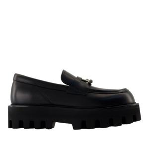 알렉산더맥퀸 블랙 레더 청키 솔 로퍼 831193WIAER1064 BLACK S