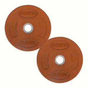 아리프 고무코팅 바벨 컬러경량원판 2.5kg 2개 손잡이