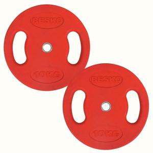 아리프 고무코팅 바벨 컬러경량원판 10kg 2개 손잡이