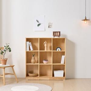 F2317 고무나무 3단 9칸 책장 1color