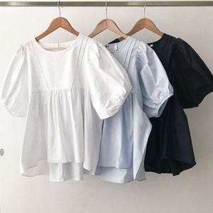 나야홍 / 빅사이즈반팔블라우스 U455L507 머랭퍼프소매블라우스