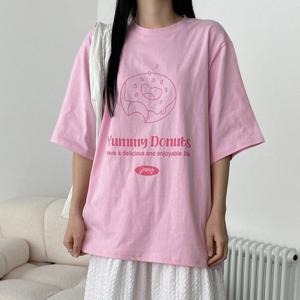 나야홍 / 빅사이즈 507 조이라이프박시티셔츠 DGBU888