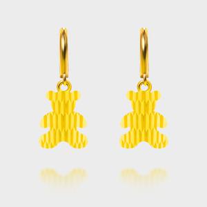 [베티블루] 999 24K 순금 컷팅 곰돌이 11.25g 금 원터치 귀걸이