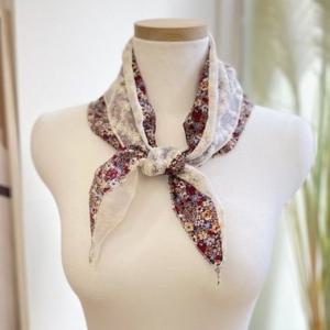 [애슬릿] 여성 반반 면 레이스 꽃 무늬 2단 삼각 레이스