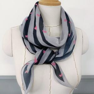 [애슬릿] 여성 하트 배색 마름모 롱 머플러 스카프