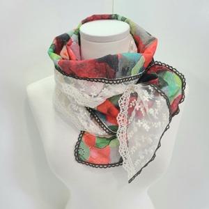 [애슬릿] 레이스 물결 테두리 중년 여성 롱 스카프