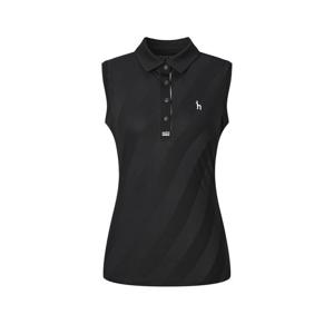 헤지스 골프 여성 25SS 블랙 여성 컬러 블록 슬리브리스 HWTS5B413BK