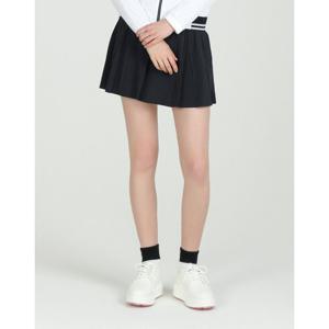 헤지스 골프 여성 25SS 블랙 여성 H패턴 펀칭 플레어 스커트 HWSK5B353BK