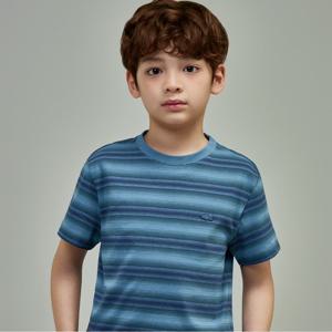 라코스테 공식 키즈 그라데이션 스트라이프 반팔티셔츠 TJ2362-55G GAI