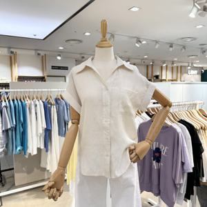 [에잇컨셉] 스킴 카라 반팔 블라우스 C25G7FNB041