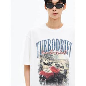 (225742EQA1) [에잇세컨즈] 빈티지 자동차 그래픽 티셔츠  화이트