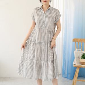 [웬디즈갤러리]한스 체크 캉캉 원피스 /데일리 휴가 이지룩 ROP137