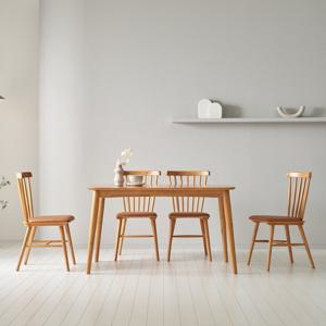 트리플 자연원목 4인식탁세트 (의자4개) 130cm T203