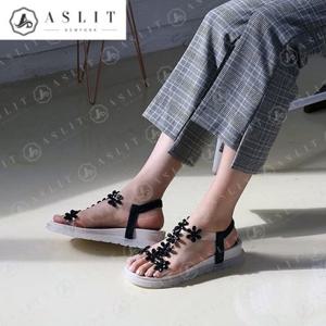 [애슬릿] 여성 PVC 플라워 큐빅 발목 밴딩 여름 샌들