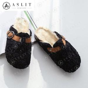 [애슬릿] 천연 소 가죽 버클 스트랩 털 블로퍼