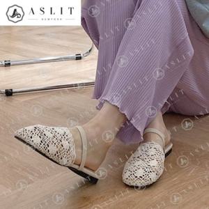 [애슬릿] 여성 위빙 짜임 메리제인 사무실 뮬 블로퍼