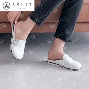 [애슬릿] 라운드 토 여자 사각 큐빅 페니 뮬 블로퍼