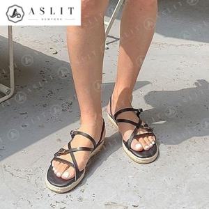 [애슬릿] 에스파듀 여성 버클 스트랩 슬링백 플랫 샌들