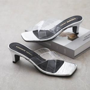 갓슈 엔엔 에나멜 투명엑스 5cm 미들힐 뮬