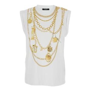 BALMAIN TROMPE LOEIL NECKLACE PRINT TANK TOP FF1ED004GE99GAD