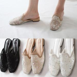 [애슬릿] 큐빅 실루엣 스퀘어 여성 뮬 블로퍼 3cm