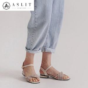 [애슬릿] 트위드 꼬임 스트랩 메리제인 여성 플랫 샌들