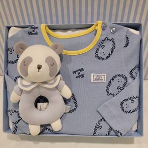 쇼콜라 블루고슴내의여우애착인형세트 (TTOWOW549F)남아가을겨울실내복출산돌선물