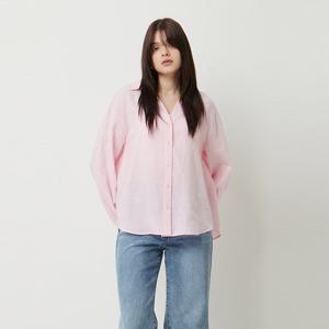 [시슬리] [Online Exclusive] 린넨 오픈 카라 셔츠_SAWSE8531PK