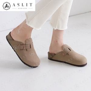 [애슬릿] 커플 스웨이드 여성 버클 통굽 뮬 블로퍼