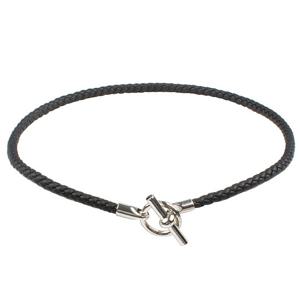 에르메스 여성 Glenan H 쵸커 네클리스 목걸이 블랙 은장 H10000