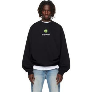 25 FW 베트멍 남성 블랙 비 유어셀프 오버사이즈 스웨트셔츠 252669M204000