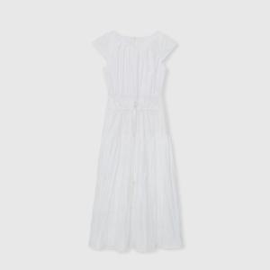 스트링 포인트 코튼 100 롱 드레스_CBOP250704