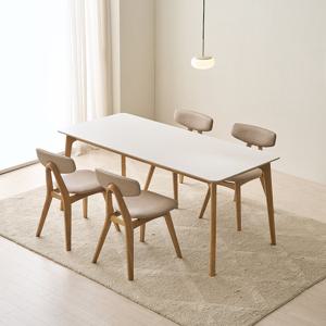 [모던하우스] NEW 카르피 포세린 세라믹 식탁테이블 1400 화이트+체어4P
