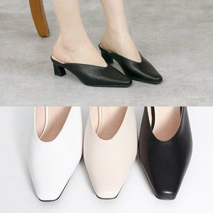 [애슬릿] 데일리 스퀘어 여성 뮬 블로퍼 5cm