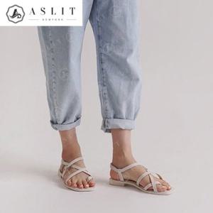 [애슬릿] 슬림 쪼리 교차 밴딩 슬링백 여성 플랫 샌들