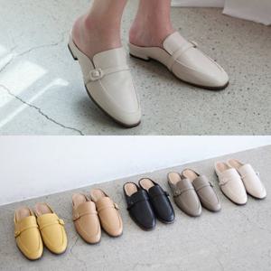 [애슬릿] 버클 스트랩 스퀘어 여성 뮬 블로퍼 3.5cm