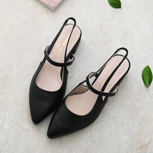 갓슈 사명사 크로스 메리제인 3cm 로우힐 슬링백