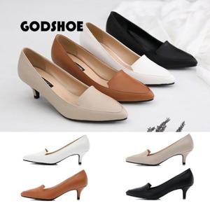 갓슈 로제바인 5cm 스틸레토 미들힐 수제화 여성구두