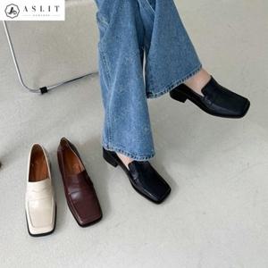 [애슬릿] 여성 클래식 데일리 스퀘어 토 키높이 로퍼