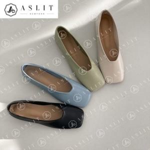 [애슬릿] 발 편한 여성 데일리 심플 사각코 플랫 슈즈