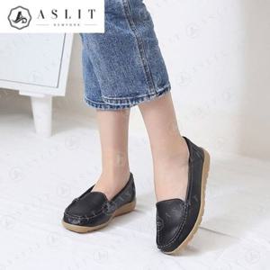 [애슬릿] 여성 둥근 스퀘어 모카 쿠션 플랫 로퍼 3cm