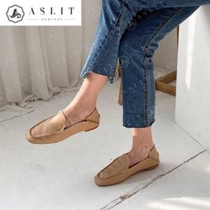 [애슬릿] 발 편한 스퀘어 여성 모카 플랫 로퍼