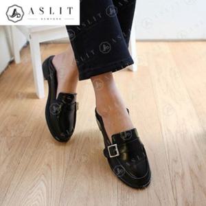 [애슬릿] 여성 버클 스트랩 키높이 뮬 로퍼 3.5cm