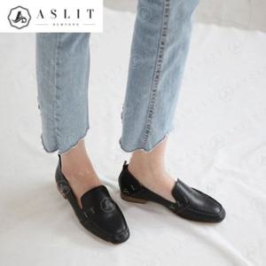 [애슬릿] 여성 스퀘어 모카 플랫 로퍼 단화 1.7cm