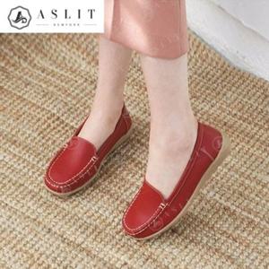 [애슬릿] 둥근 스퀘어 여성 모카 말랑 플랫 로퍼 3cm