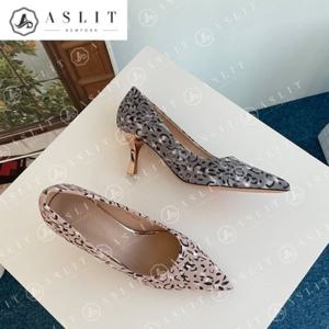 [애슬릿] 레오파드 무늬 스틸레토 하이 힐 펌프스 구두