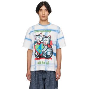 25 FW 스토리 엠에프지 남성   블루   화이트 키튼 커리지 티셔츠 252480M213004